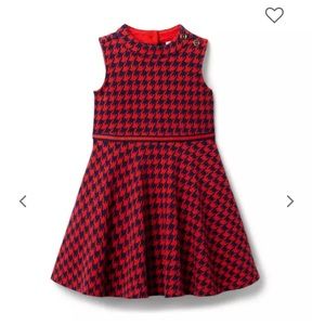 Janie and Jack red and navy houndstooth dress size 8